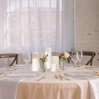 Pillar Candle and Floral Centerpiece